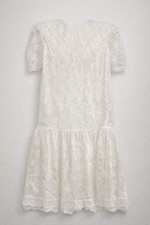 Vintage Gunne Sax Jessica McClintock Ivory Lace Drop Waist Dress Girls 12 USA