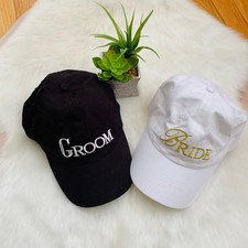 Bride and Groom Embroidered Baseball Caps