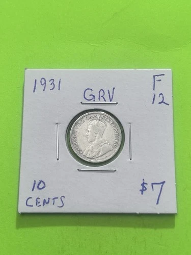 1931 Canadian Silver 10 cent Dime .8 AG. King George V TRENDING AT $7.5