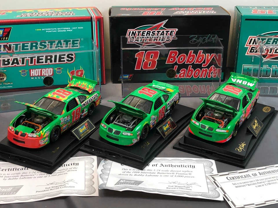 3 Revell 1:24 Diecast INTERSTATE BATTERIES #8 BOBBY LABONTE 1998-2000 Pontiac - Image 2 of 4
