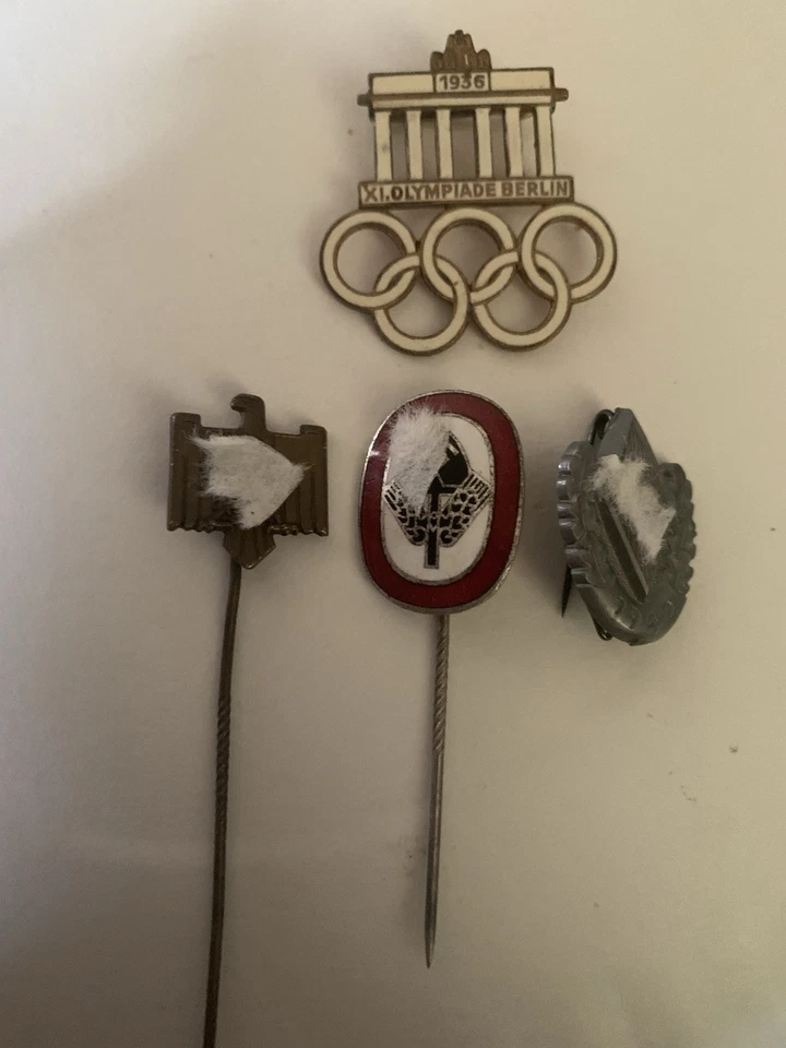 1936 Berlin Olympic Memorabilia Pins Collection Also Rad H.j. Original - Image 3 of 4
