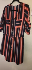 J For Justify Dress Size XL Red, White & Navy Stripe