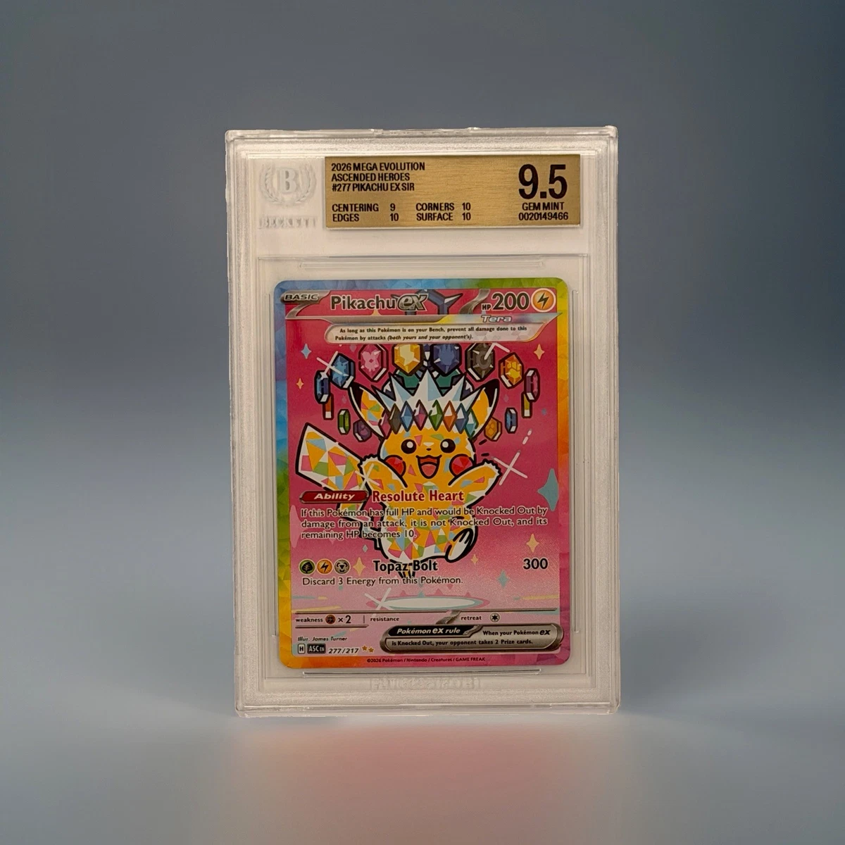 Pikachu Pokémon TCG Grade 9.5 Rare Individual Collectible Card