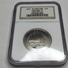2001 Capital commemorative half dollar MS 69 NGC certified