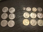 Lot 6 Kennedy 1967-1969 Half Dollar 40% Silver+2 silver quarters, one dime +more