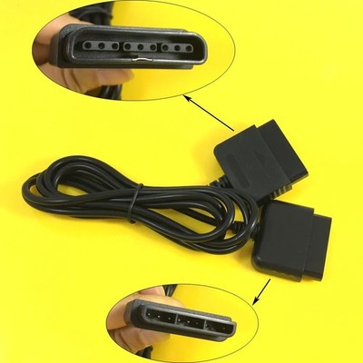 JCD PS2 Game Controller Extension Cable Cord Wire Black for PlayStation 2 Gaming