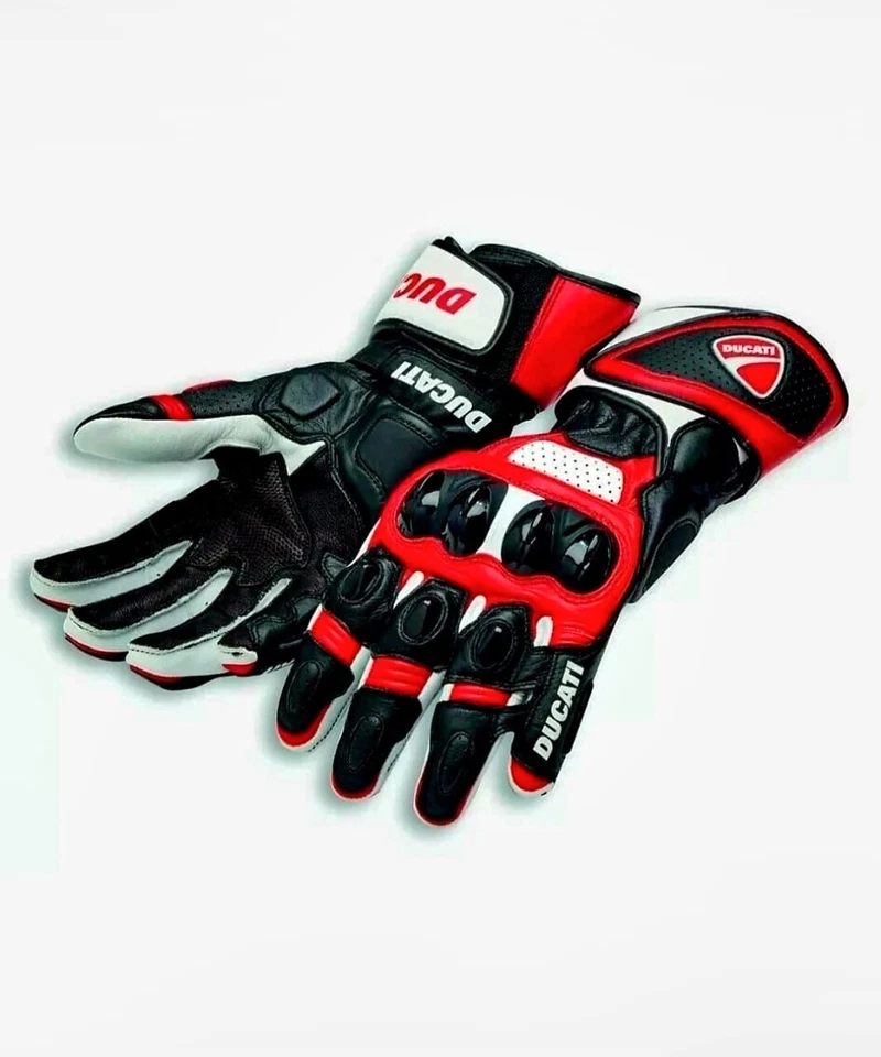 New Ducati Corse Motorcycle Racing Leather Gloves Biker Race Gloves All Size - Image 3 of 3