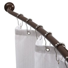 Wall Mount Curved Adjustable Shower Rod Bronze 44 to 72 Inches