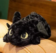 12-Inch Toothless Plush – Black Night Fury Laying Down How to Train Your Dragon