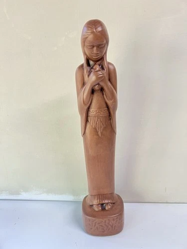 FRANKOMA Pottery Willard Stone 101  Native American Maiden w Rabbit as is