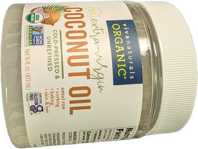 Viva Naturals Organic Extra Virgin Coconut Oil 16 fl oz NEW Sealed