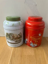 Alice's Adventures in Wonderland &Red Vintage Victorian English Breakfast Tins