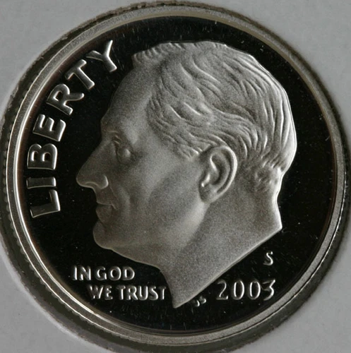 2003 S Silver Proof Roosevelt Dime Ten-Cent Coin 10c from US Mint Proof Set