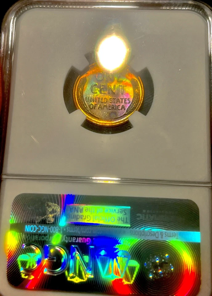 1956 D Wheat Cent Lincoln Penny NGC M65 RB Toned Toner Copper Us Coin - Image 2 of 2