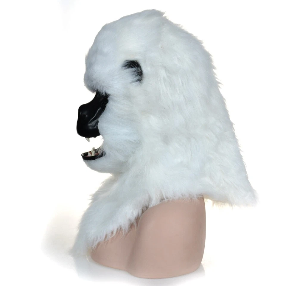 Disfraz de mascota con cabeza de orangután blanco puede mover la boca traje con disfraces de Halloween Foto 3 de 4