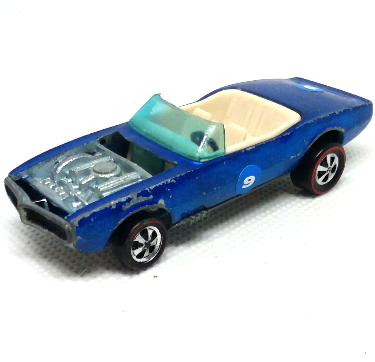 Hot Wheels Redline Custom Firebird Car 1967 Blue White Int. Made