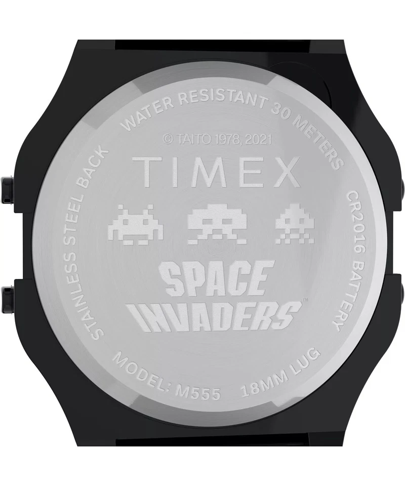 Reloj digital Timex Space Invaders T80 34 mm de acero inoxidable TW2V39900 LCD icónico Foto 4 de 4