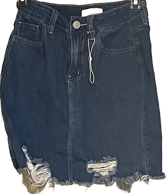 YMI Dream Fit Distressed Mini Skirt 100% Cotton Sz 3/26 Juniors