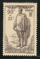 France 1939 MNH Mi 438 Sc B80 Pour les victimes civiles de la Première Guerre...