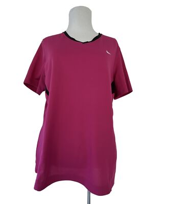 Hot Pink Nike Shirt Womens Nike Dri-Fit, V-neck, Hot Pink Black T