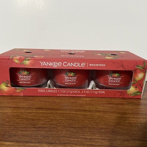 Yankee Candle Three Each 1.3oz Macintosh Apple Scent Mini Candle Gift