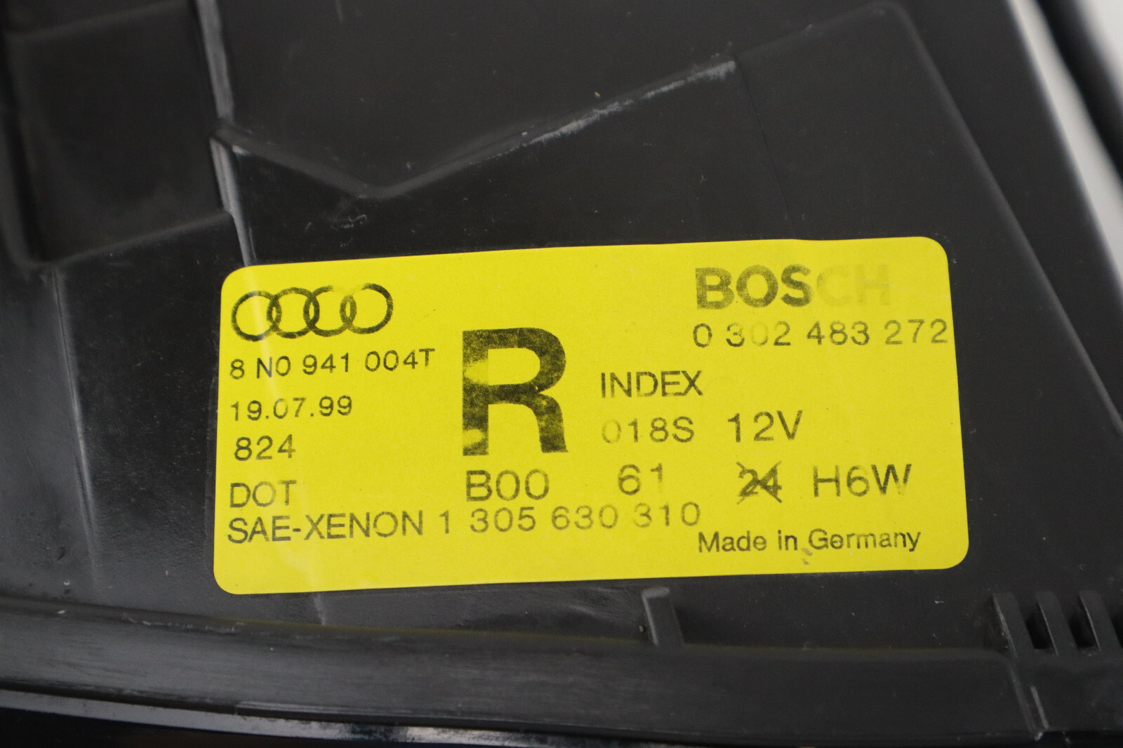 2000 2001 2002 Audi TT Right Xenon Headlight MK1 8N0 941 004 T WIRE ...
