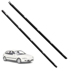A Pair of Weatherstrip Door Window Moulding Trim Seal for Honda Civic 1992-1995