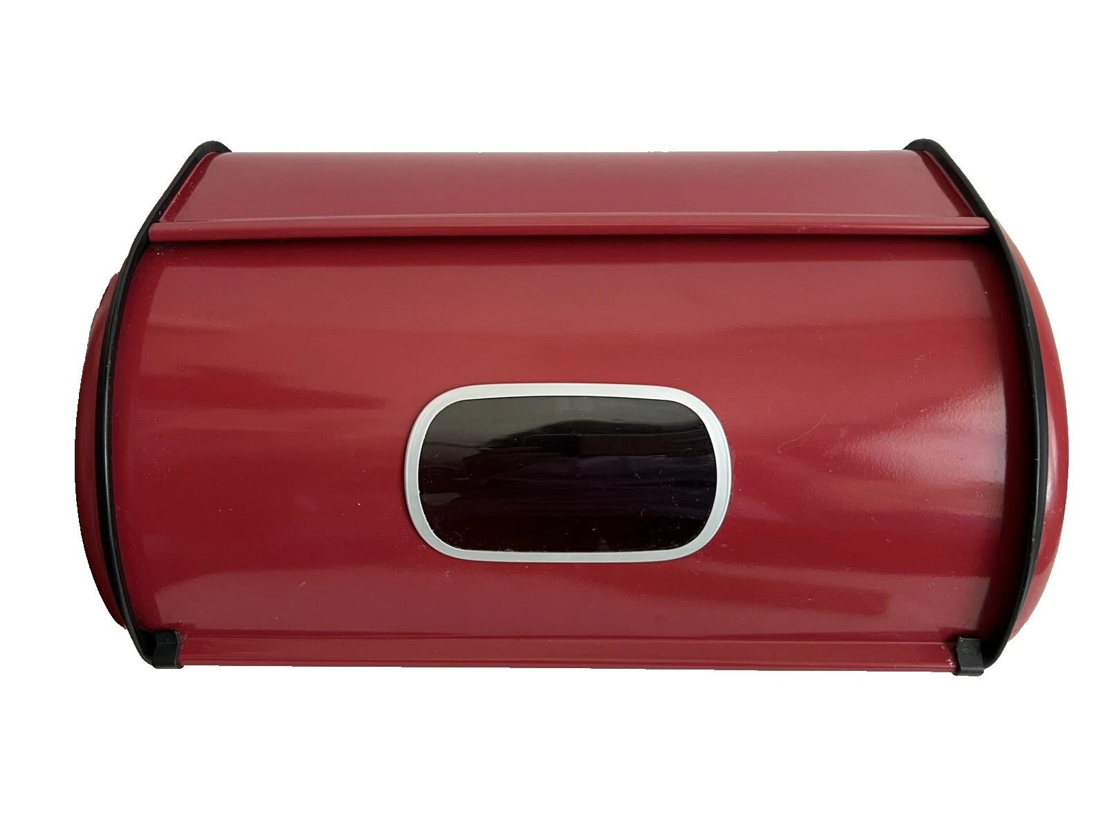 Home Basics Red Metal Bread Box Roll-Top w/ Window Kitchen Storage Organization
Opens in a new windo