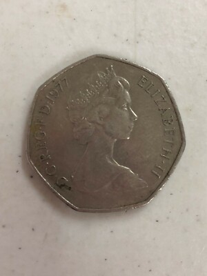 D G Reg F D 1977 Elizabeth Ii New Pence 50 Coin Ebay