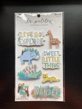 The Paper Studio LaPetites 3D Stickers 8pc Baby Animal Nursery New Sealed