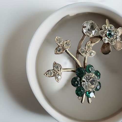 BEAUTIFUL Juliana Style Vintage Gold Tone Green Crystal Brooch Pin Or Pendant - Picture 3 of 5