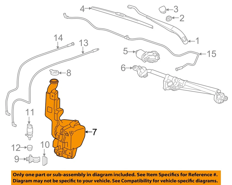 Used Washer Fluid Reservoir fits: 2015 Gmc Yukon xl 1500 Grade A Foto 3 de 4