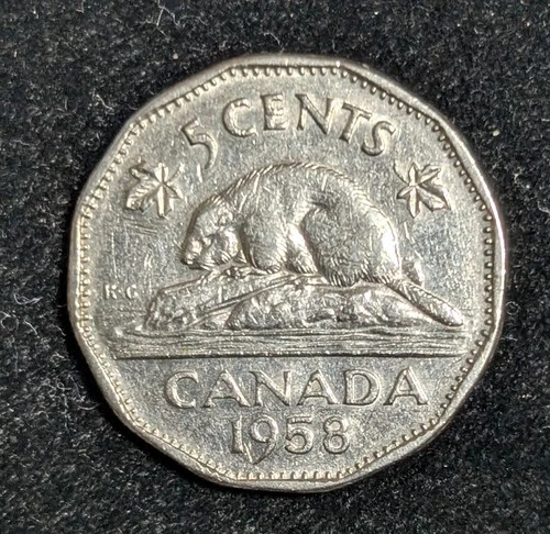 Photo of a 1958 Canada 5 Cents from an eBay sale