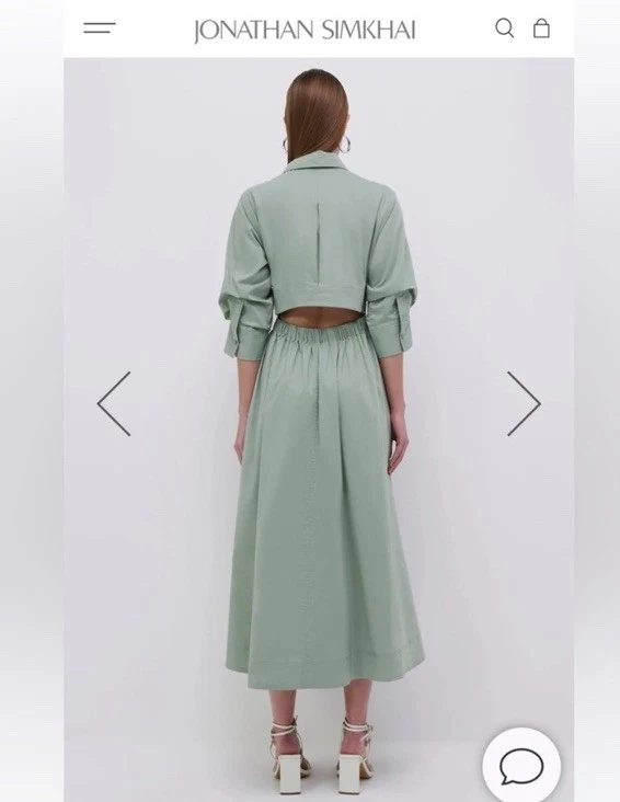 Jonathan Simkhai Jazz Poplin Midi Dress Size Small - Image 4 of 4