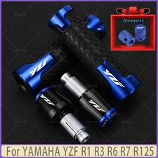 Blue -For YAMAHA YZF R6 R125 Motorcycle Handlebar Grips Bar End Cap Tire Valve