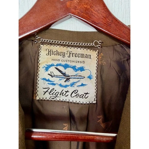 Hickey Freeman Mens Vintage Flight Coat Brown Hand Customized Raleighs Jacket image 2