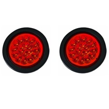 4 Round Led Trailer Tail Light 18 Led Redwhite Stop Turn Tail Reverse Backup