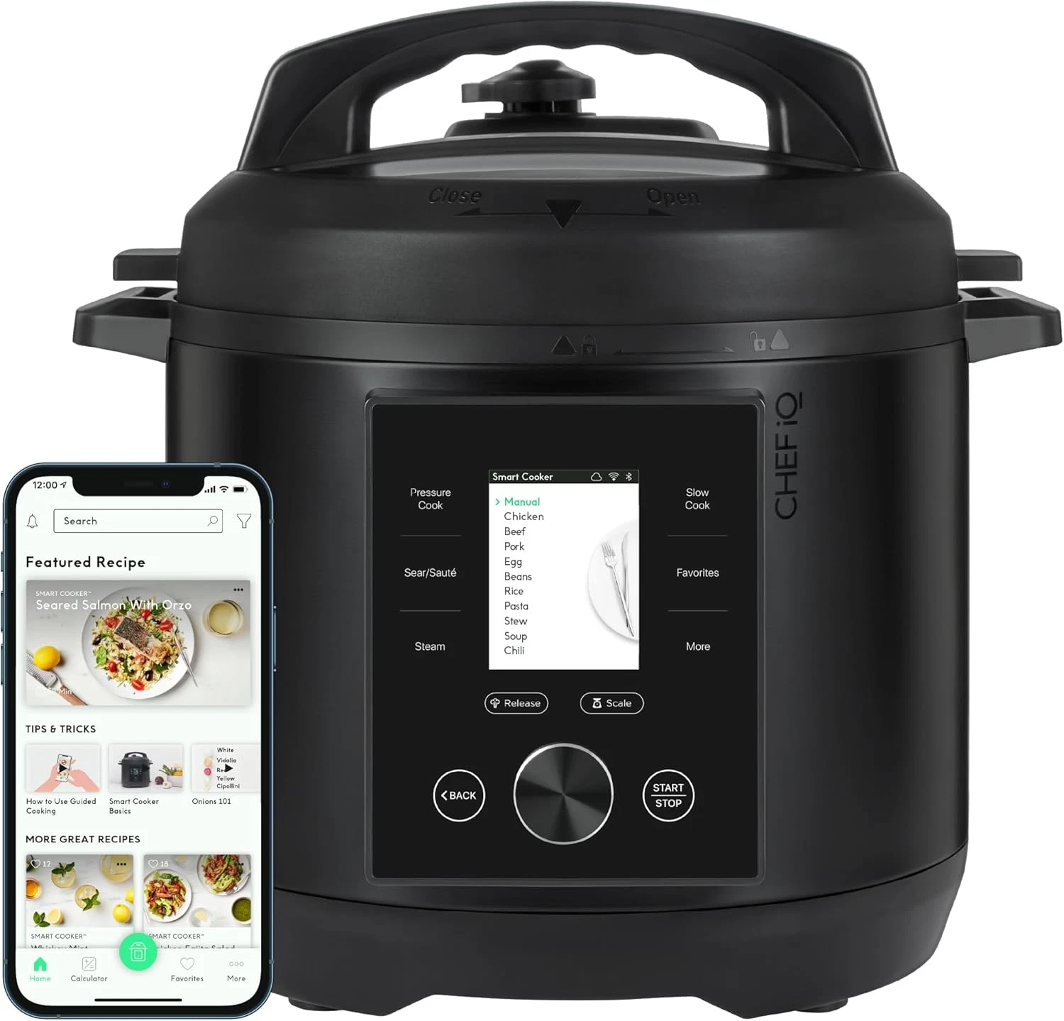 Family Size Smart Pressure Cooker w/ Wifi, Built-In Scale, 10-In-1 Multicook 6qt
