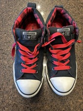 Converse All-Star Kids High-Top Sneakers - Black and Red Chuck Taylor s 6Y