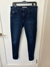 joe's jeans curvy skinny ankle 30 distressed blue stretch denim