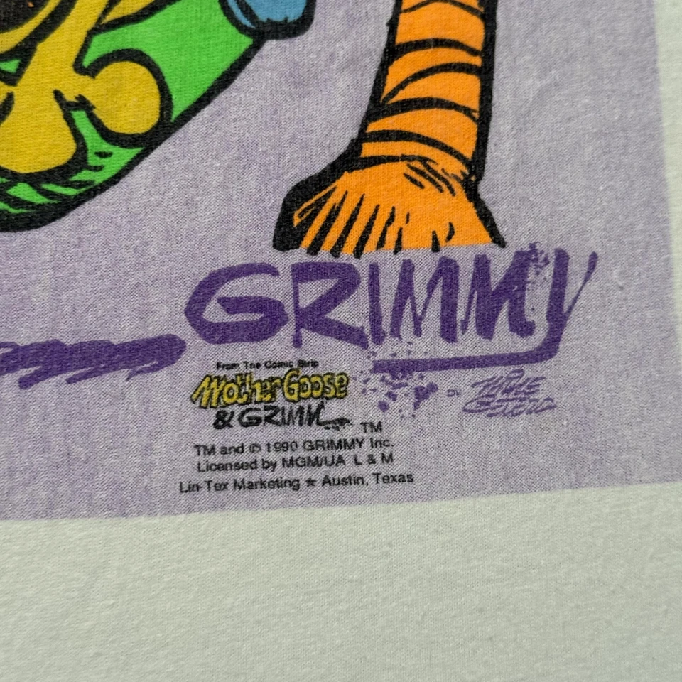 Camisa De Colección Grimmy Madre Ganso y Grimm Para Hombres M Cómic Dibujos Animados Hecha en EE. UU. Años 90 Foto 3 de 4