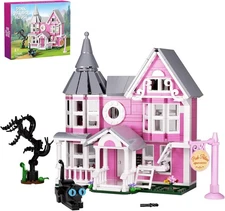 Pink Palace House Building Set, Halloween Mansion Model Toys Kit, Haunted... 