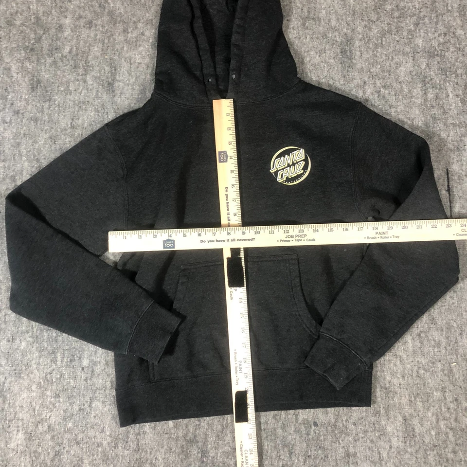 Suéter Santa Cruz Mujer Mediano Negro Recortado Pullover Sudadera con Capucha Damas Sin Cuerdas Foto 4 de 4