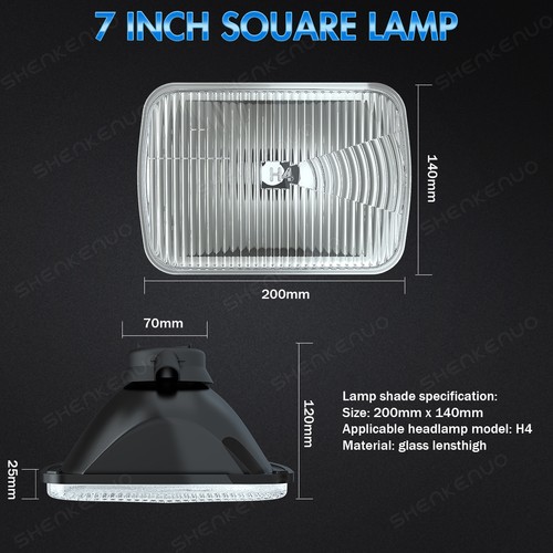 For Ford E-150 E-250 E-350 Econoline Pair 5x7 7x6" LED High Low Beam Headlights - Picture 6 of 18