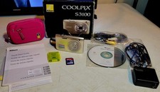Nikon Coolpix S3100 14 Megapixel Digital Camera | Box | SD Card | Battery/Chargr