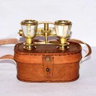 Vintage Brass Opera Glasses Mother of Pearl & Handle Brass Fittings France