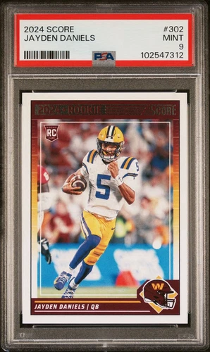 2024 Score #302 JAYDEN DANIELS Rookie Card RC - MINT PSA 9