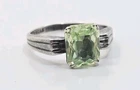Beautiful Vintage Sterling Silver 925 Uncas Green Stone Ladies Ring Size 10