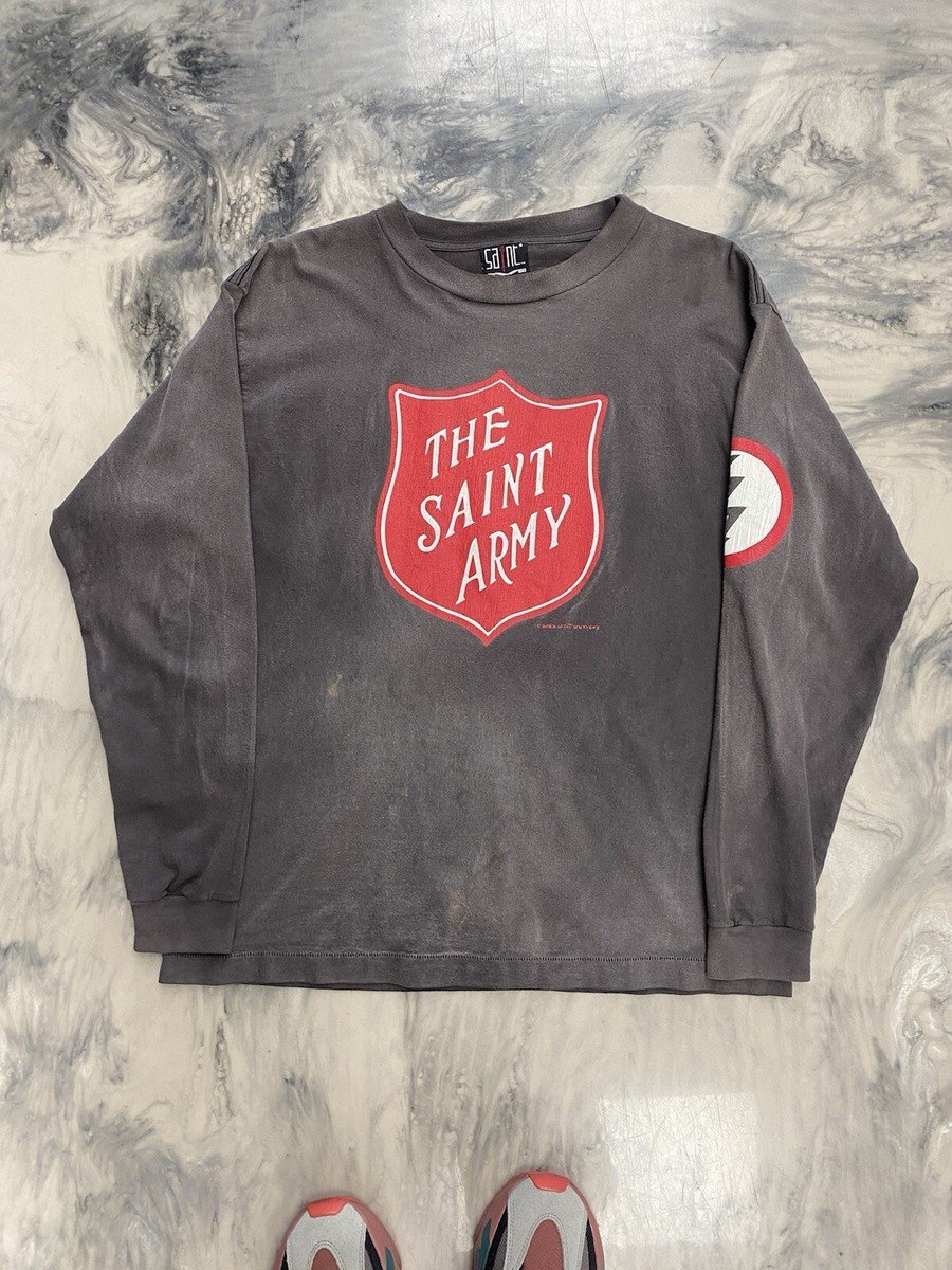 Saint Michael Saint Army Long Sleeve Tee Black Small Saint Michael Saint Army Long Sleeve Tee Black Small