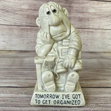 Vintage Wallace Berrie & Co Figurine Tomorrow I've Got to Get Organized 1974
